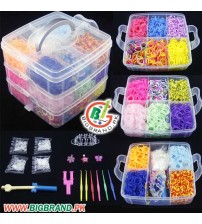 5600 Pcs Colorful Rainbow Rubber Loom Bands Bracelet Making Kit 